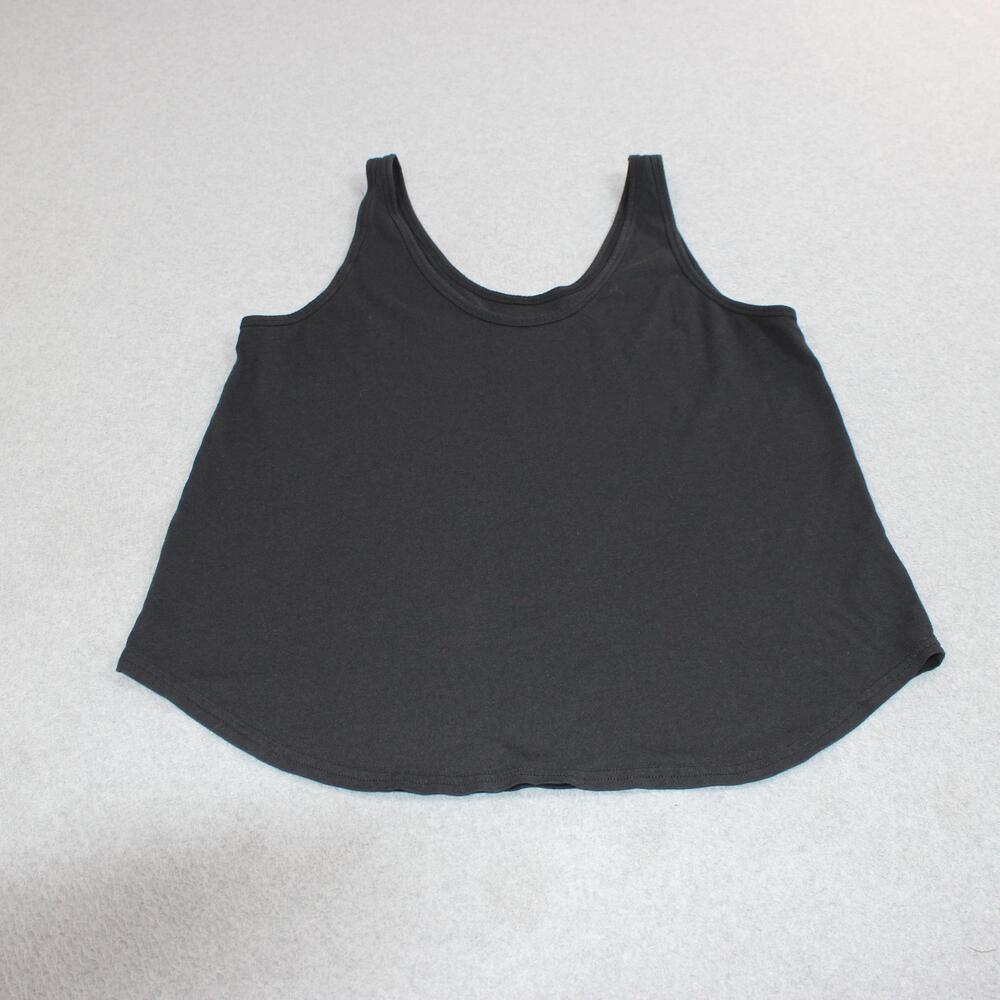 Quince Tank Top Women Medium Black Scoop Neck Cotton Modal Jersey Basic Layering